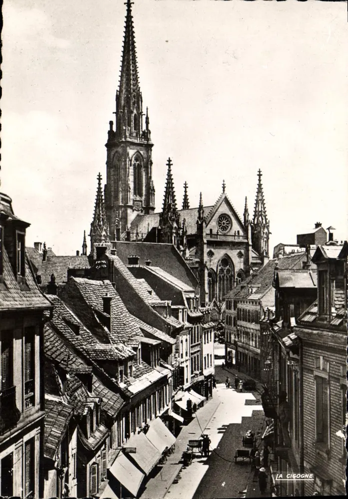 Mulhouse (Haut-Rhin) — Rue Henriette und der Tempel — Edition « La Cigogne » - Vorderseite