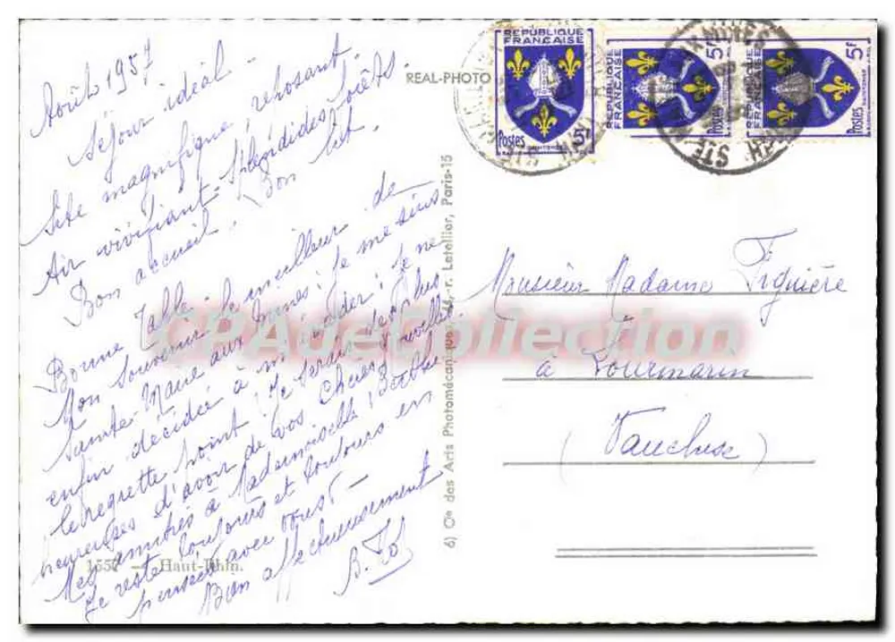 Haut-Rhin — cartão postal panorâmico com mapa do departamento — editor CPAdéCollection - Verso