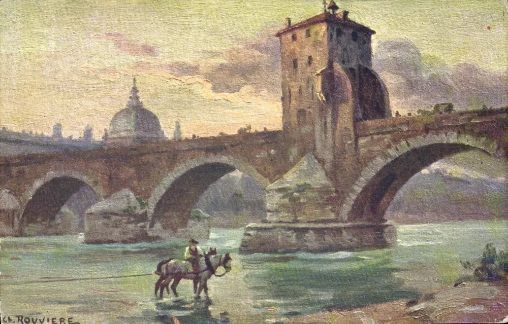Brücke Guillotière und ihre Festung — Ende des 18. Jahrhunderts — Edition P. Grange et Cie, Lyon - Vorderseite