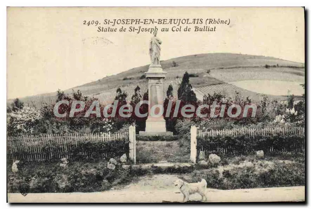 St-Joseph-en-Beaujolais (Rhône) — Statue de Saint-Joseph au Col de Bulliat — CPAdeCollection - Recto
