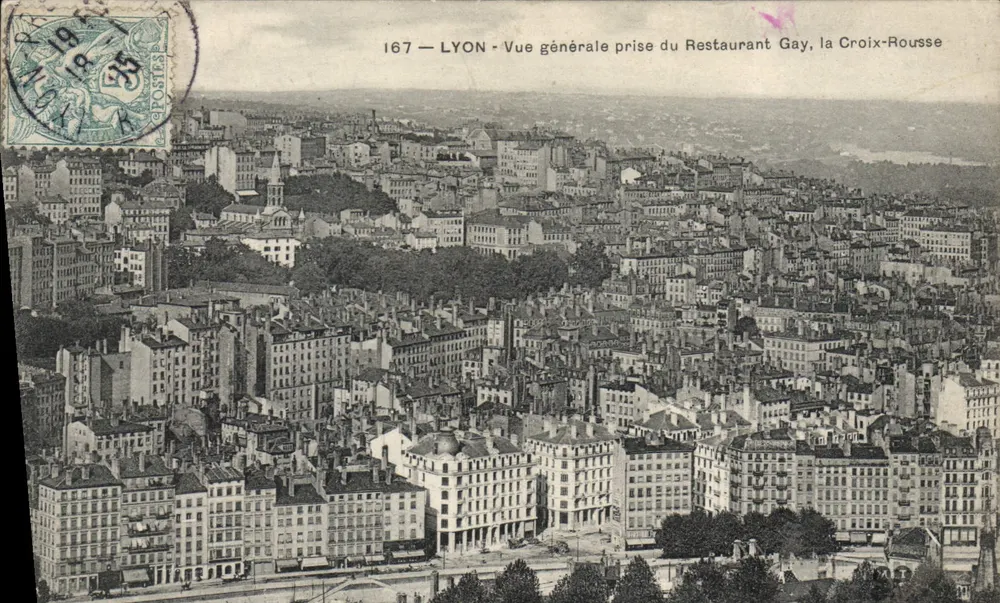 LYON — Allgemeiner Blick vom Restaurant Gay, la Croix-Rousse — Verlag nicht sichtbar, Seriennummer 167 - Vorderseite