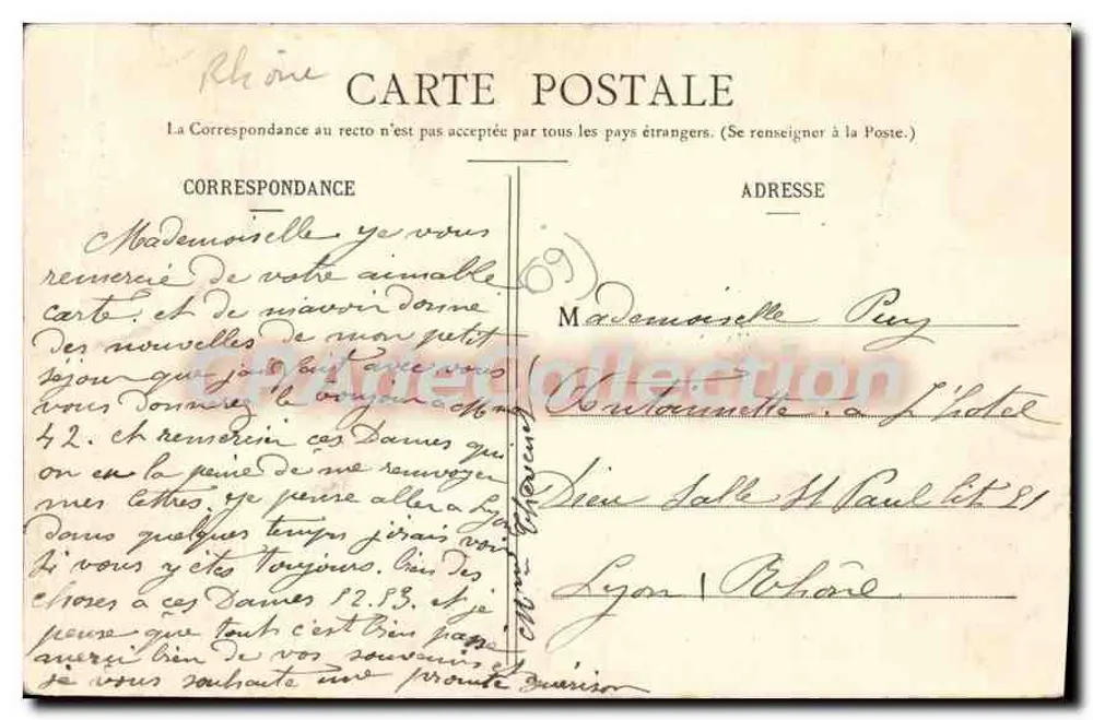 Villefranche-sur-Saône — Monument dos Combatentes — Millet de Marcilly, edição 1899 - Verso