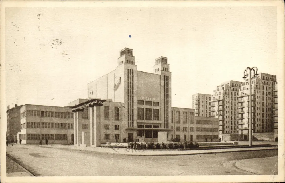 Villeurbanne (Rhône) — Neues Zentrum für Stadtplanung, Place Albert-Thomas und das Theater — Imp. B. Arnaud, Lyon - Vorderseite