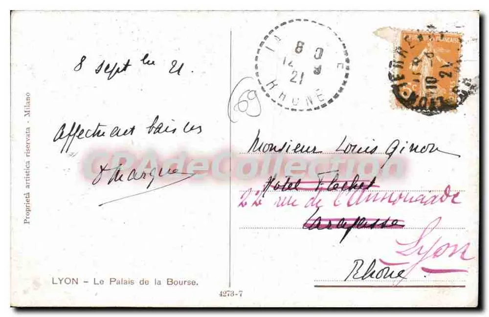 LYON - O Palácio da Bolsa — Marchisio, n°4273-7 - Verso