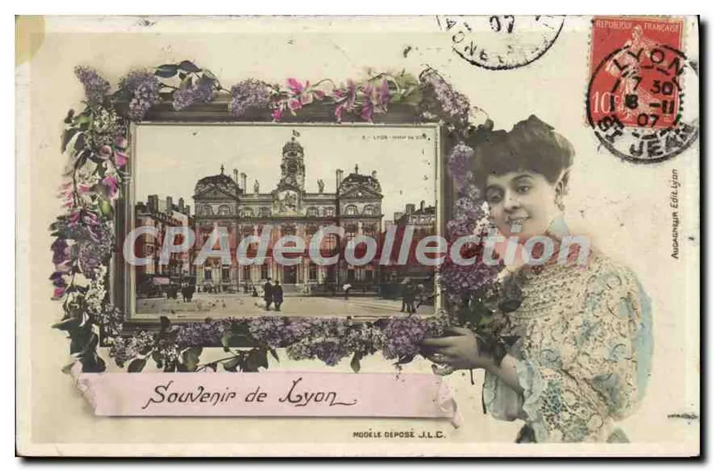 Lyon - Hôtel de Ville — Souvenir de Lyon — Éditeur Édil Lyon - Recto