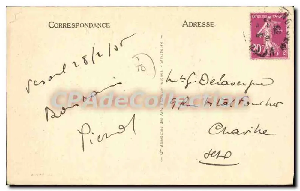 Vesoul — Route de Besançon — Col de la Motte — Édition Robin - Rückseite