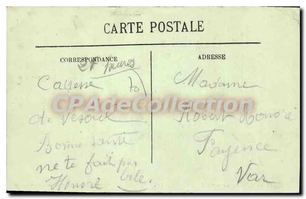 Vesoul — Panorama tirado dos Vignobles — Edição dos Magasins Reunis - Verso