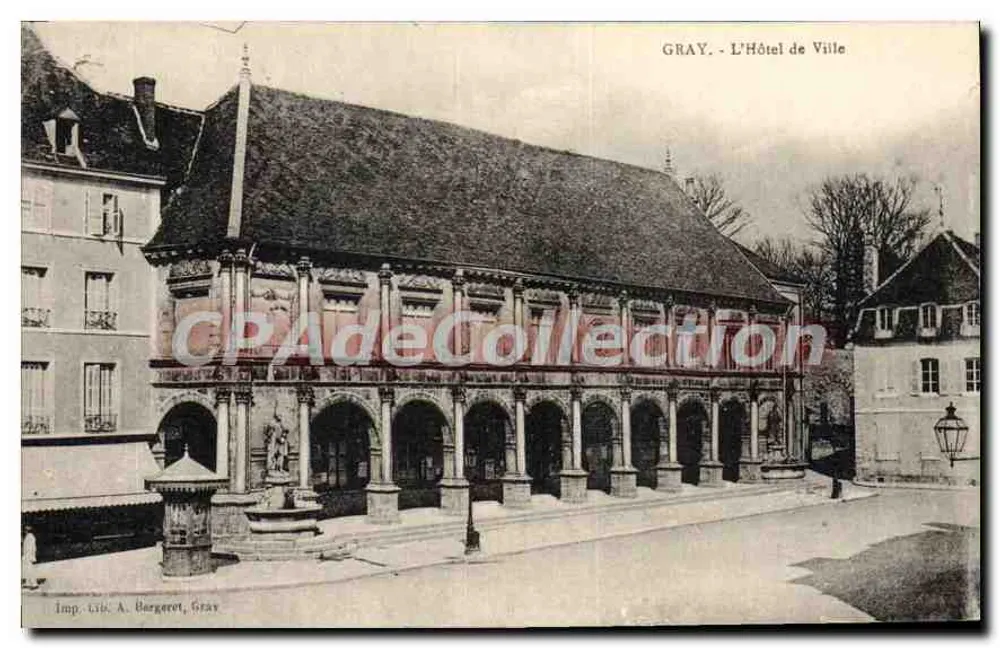 Gray - O Hotel de Ville — Imp. Lile A. Bergerot, Gray - Frente