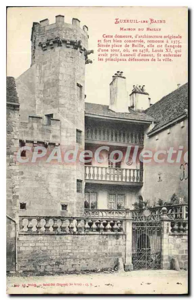 LUXEUIL-LES-BAINS — Casa do Bailli — editor M. Vichy, Saint-Dié (Vosges) n° 4180 - Frente