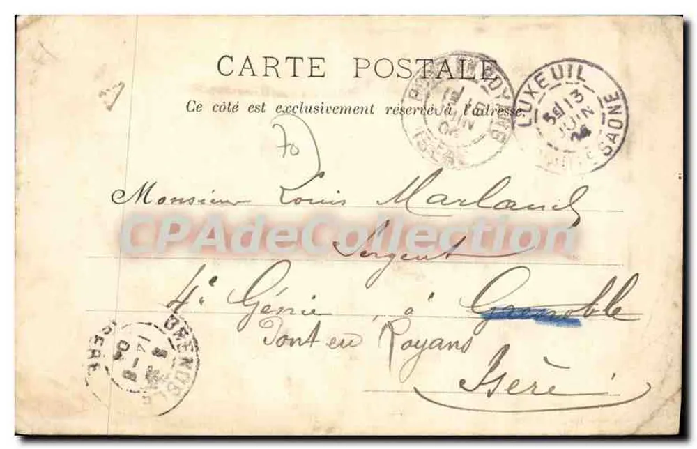 Luxeuil-les-Bains — Vista geral — Lessertois-Colas, editor, Luxeuil-les-Bains - Verso