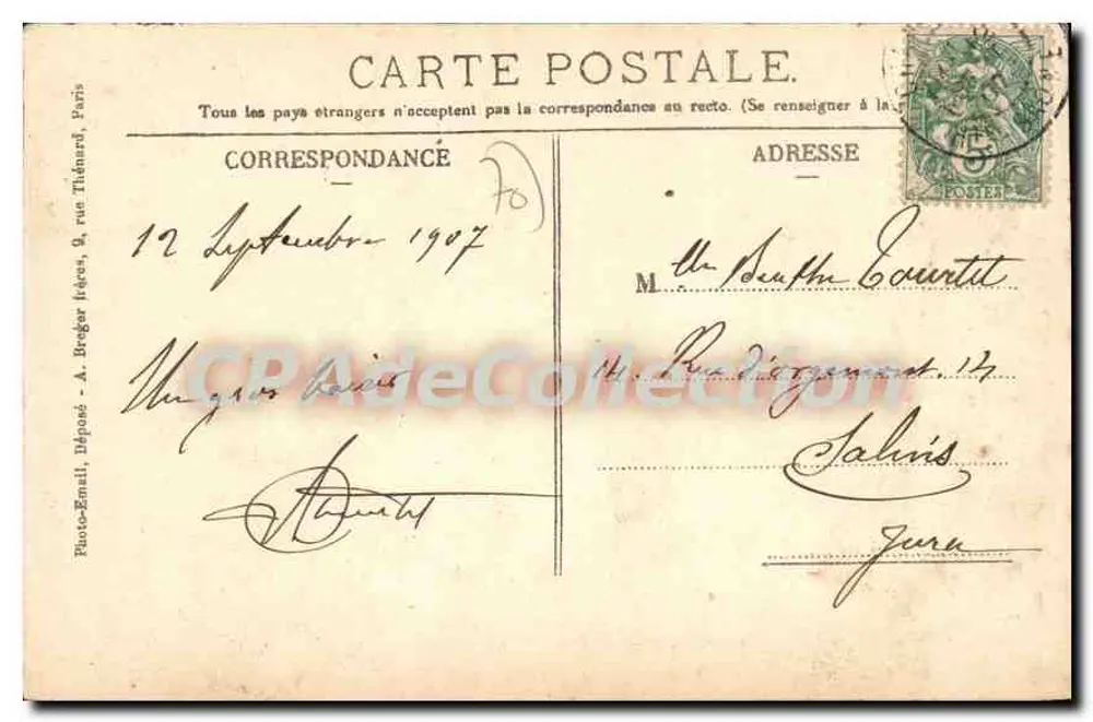 Champlitte — O Castelo - O Hotel de Ville — Brinard em Champlitte - Verso
