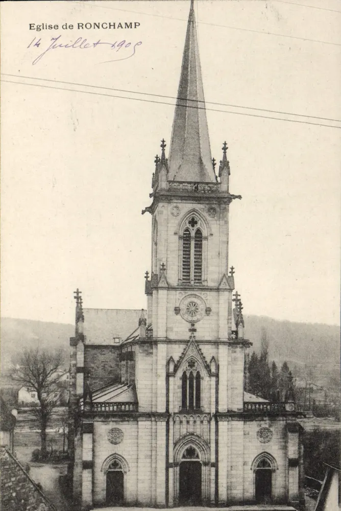 Igreja de Ronchamp — vista da fachada e da torre — editor não identificado - Frente