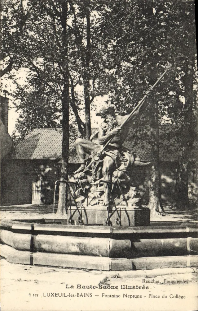LUXEUIL-les-BAINS — Fontäne Neptun — Place du Collège — Illustriertes Luxeuil-les-Bains - Vorderseite