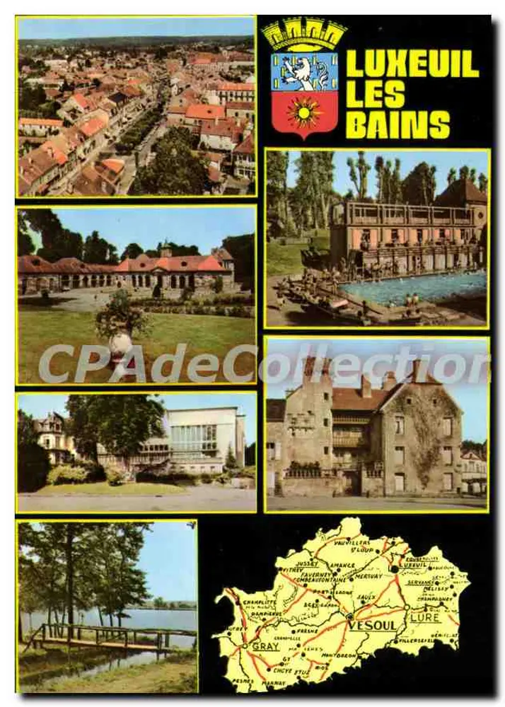 LUXEUIL-LES-BAINS — vista panorâmica e locais — Impressor Combier, n° 43 0002 - Frente