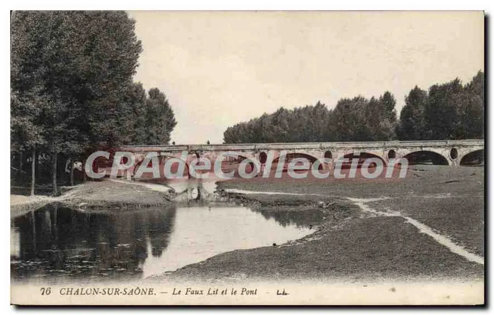 Chalon-sur-Saône — Das Falsche Bett und die Brücke — L.L. n°76 - Vorderseite