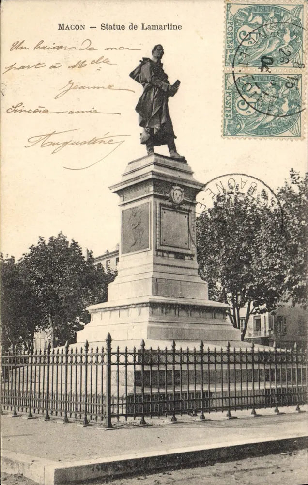 Macon — Estátua de Lamartine — Editor não identificado - Frente