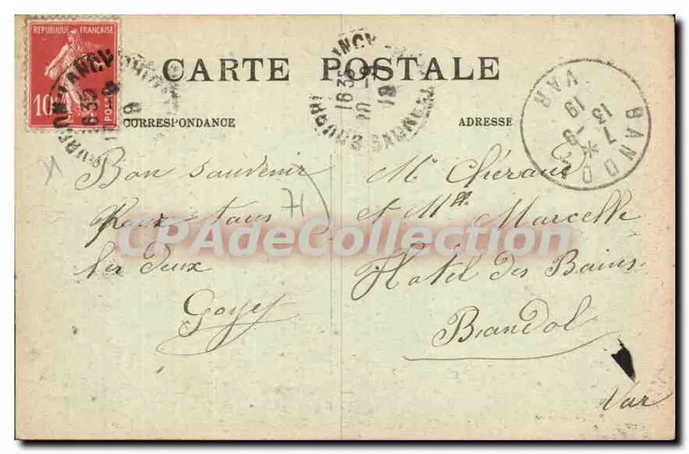 Bourbon-Lancy — Ansicht des Thermalbades vom Tourniquet — Verlag: Delaunay & Cie - Rückseite