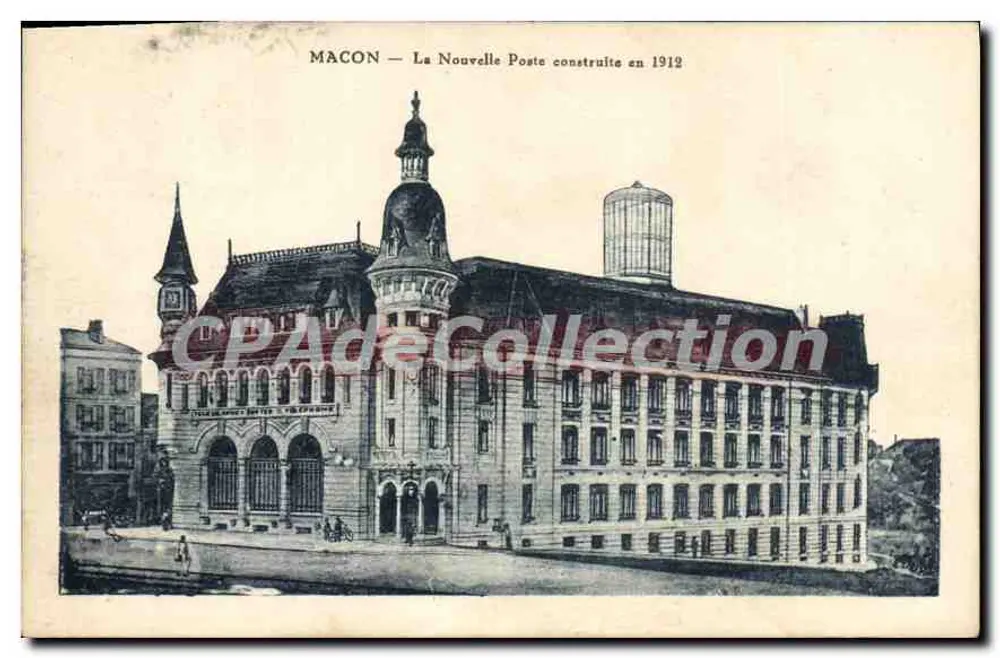 Macon — A Nova Posta construída em 1912 — CPAdeCollection - Frente