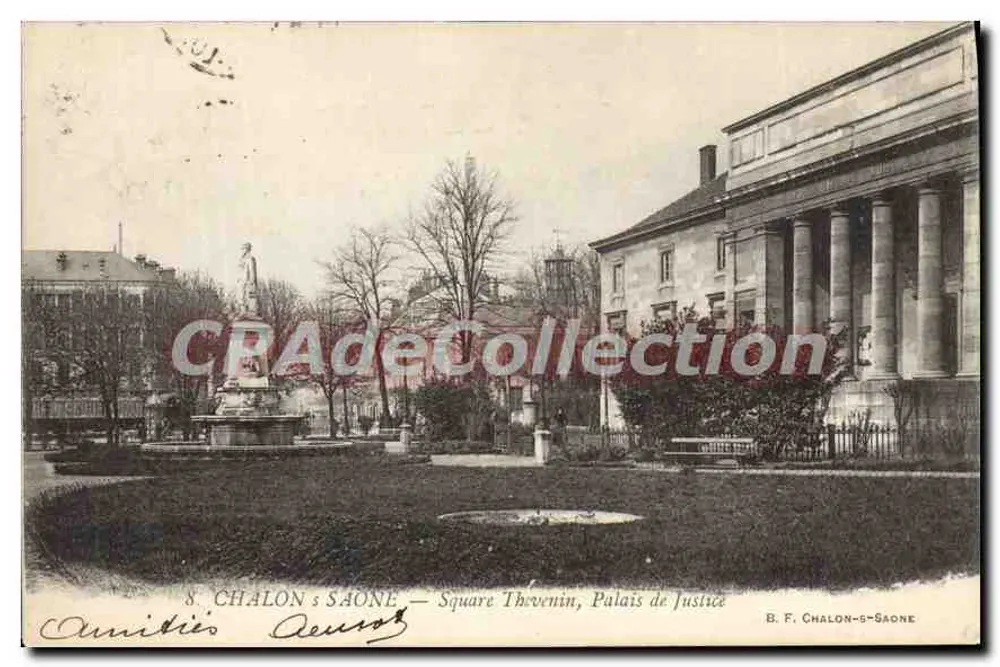 Chalon-sur-Saône — Plaza Thevenin, Palacio de Justicia — B. F. Chalon-sur-Saône - Anverso