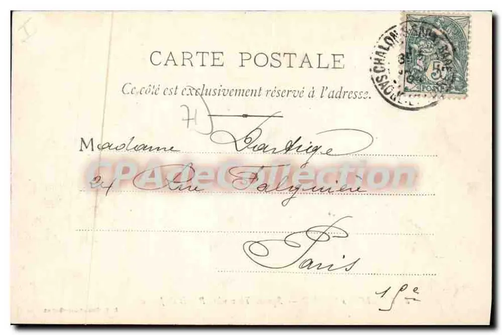 Chalon-sur-Saône — Plaza Thevenin, Palacio de Justicia — B. F. Chalon-sur-Saône - Reverso
