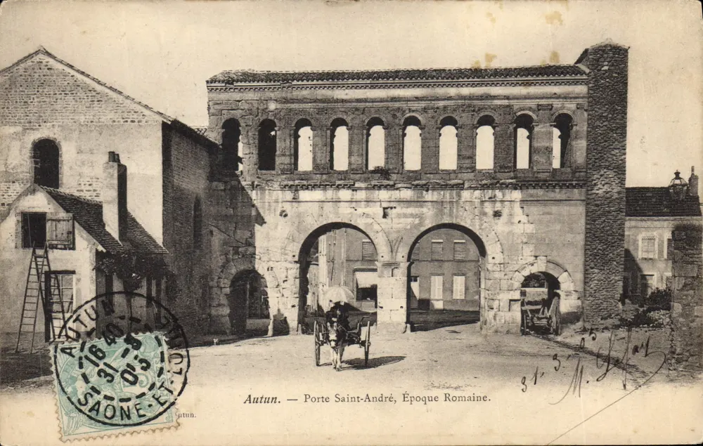 Autun — Porta São André, Época Romana — editor desconhecido, número de série não visível - Frente