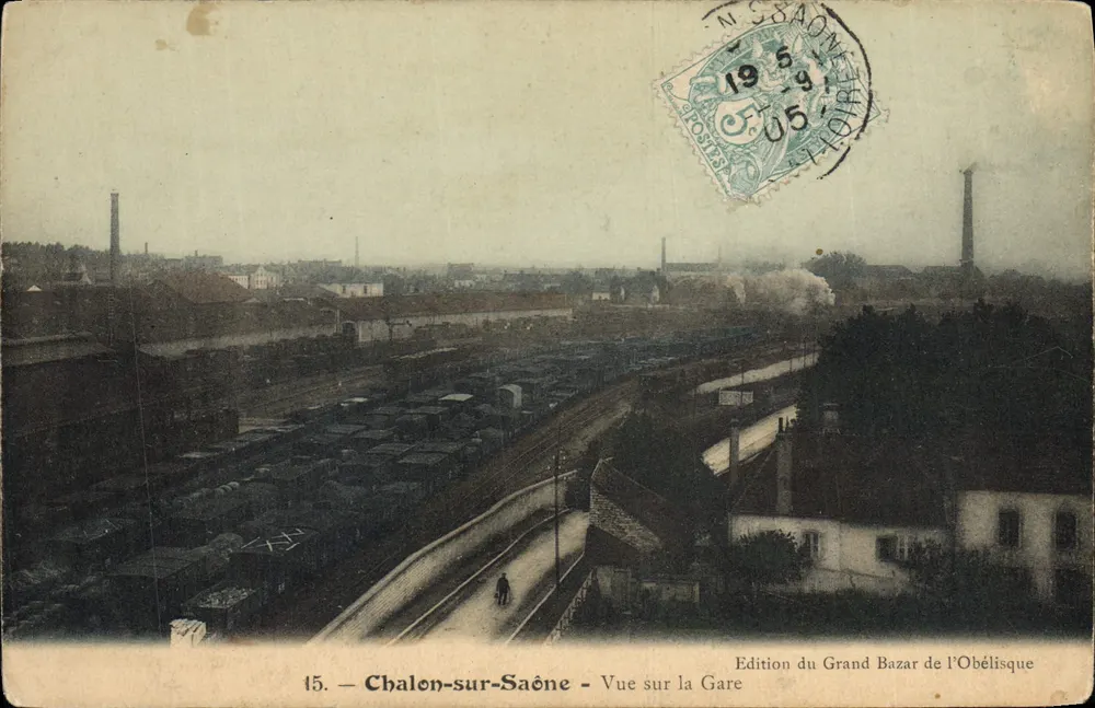 Chalon-sur-Saône — Vista da Estação — Edição do Grande Bazar da Obélisque, n°15 - Frente