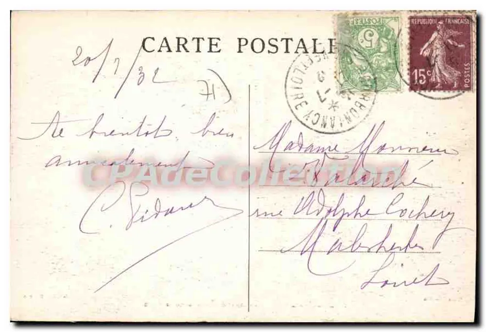 Bourbon-Lancy — Het Grand Hôtel in het Park — Uitgave Borgey - Achterkant