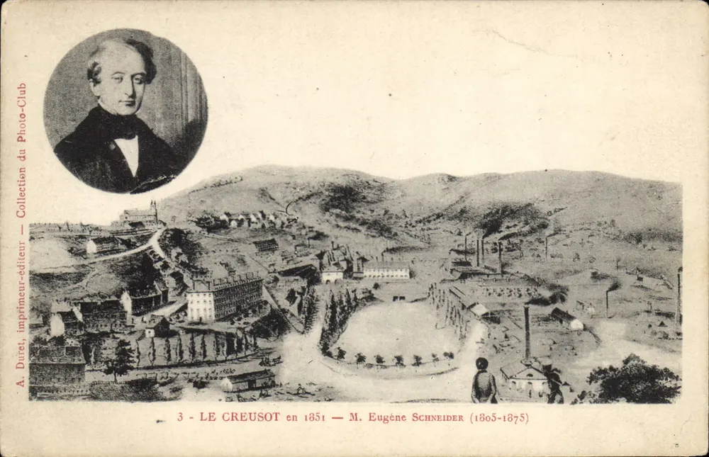 Le Creusot im Jahr 1851 — M. Eugène Schneider (1865-1875) — A. Duret, Drucker-Verleger, Photo-Club-Sammlung - Vorderseite