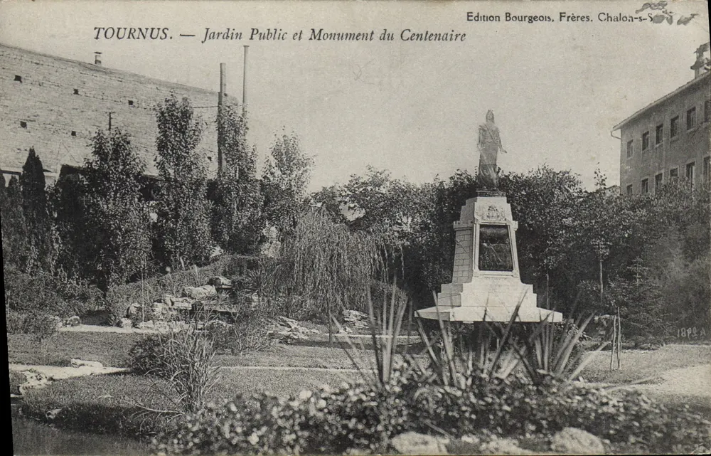 Tournus — Öffentlicher Garten und Monument des Centennaires — Edition Bourgeois, Frères. Chalon-sur-Saône - Vorderseite