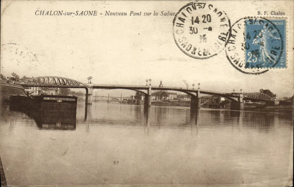 Chalon-sur-Saône - Neuer Brücke über die Saône — B.F. Chalon - Vorderseite