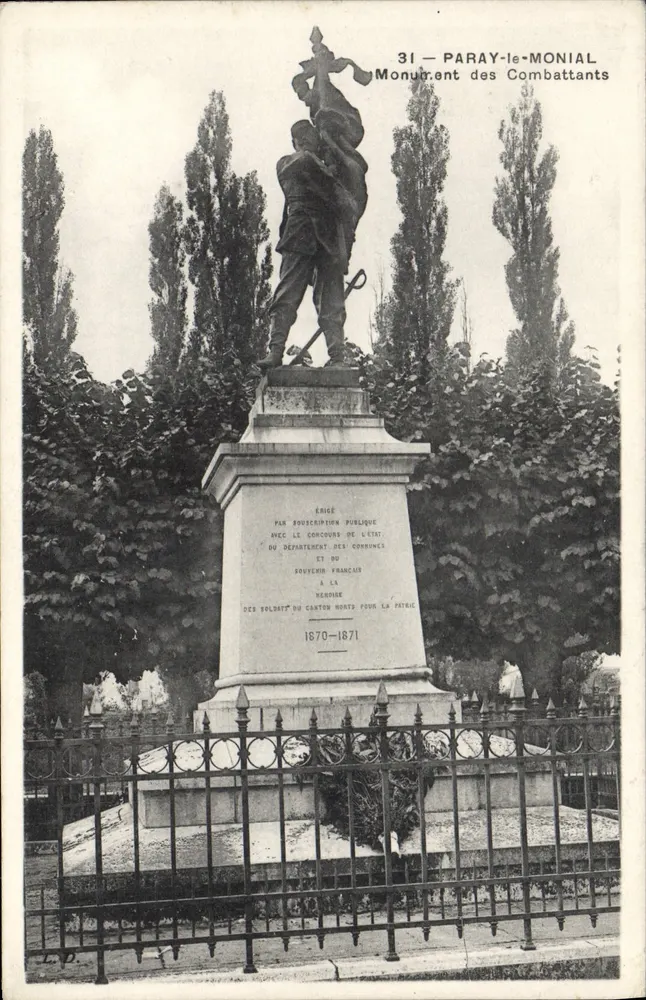 Paray-le-Monial — Monumento dos Combatentes — editor L.P.D. - Frente