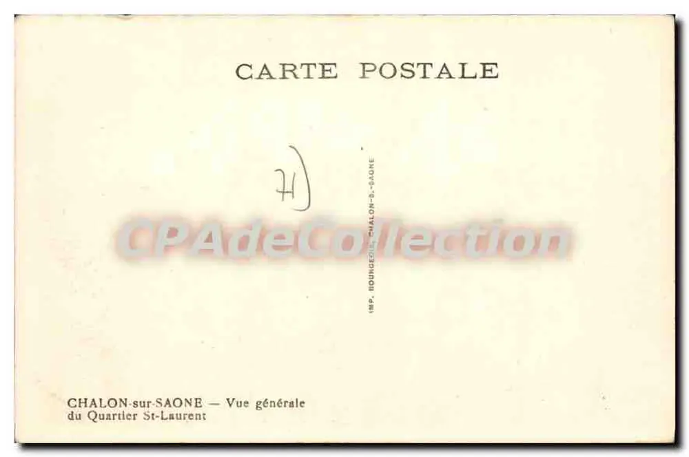 Chalon-sur-Saône — Visão geral do Bairro St-Laurent — IMP. BOUNDENEAU, CHALON-sur-SAÔNE - Verso
