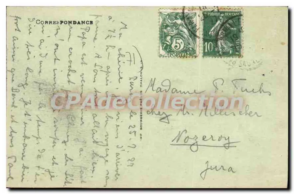 Abadia de Cluny — vista geral — gravura segundo Sagot, editada por M.T. Cluny - Verso