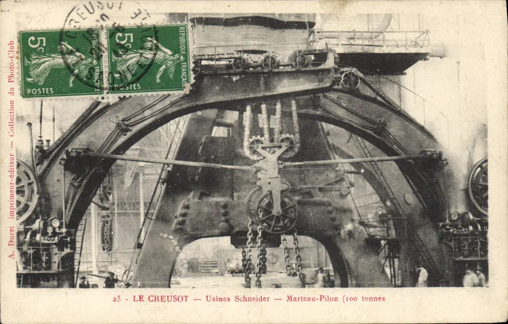 LE CREUSOT — Usinas Schneider — Marteau-Pilon (100 toneladas) — A. Duret, impressor-editor - Frente