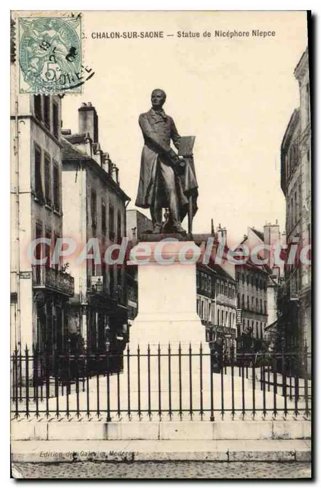 Chalon-sur-Saône — Estátua de Nicéphore Niépce — Edição das Galerias Modernas - Frente