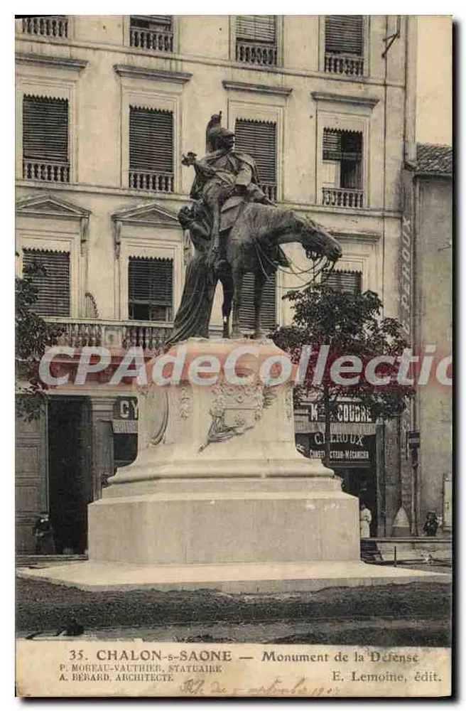 Chalon-sur-Saône — Monument da Defesa — P. Moreau-Vauthier, escultor ; A. Berard, arquiteto ; E. Lemoine, editor - Frente