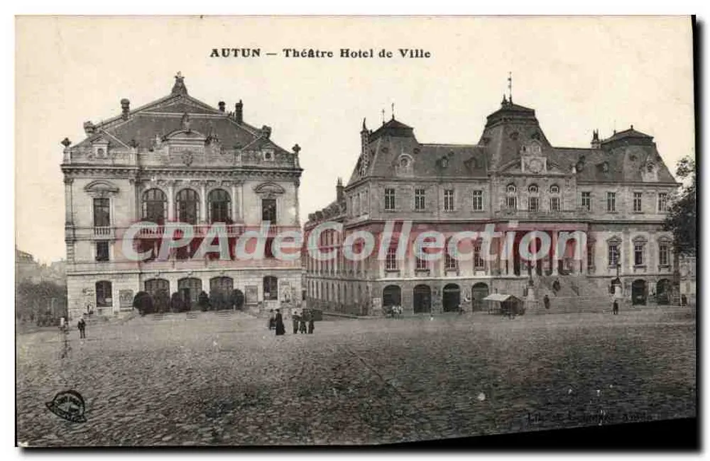 Autun — Theater Hôtel de Ville — Vintage Postcard/Antike Ansichtskarte - Vorderseite