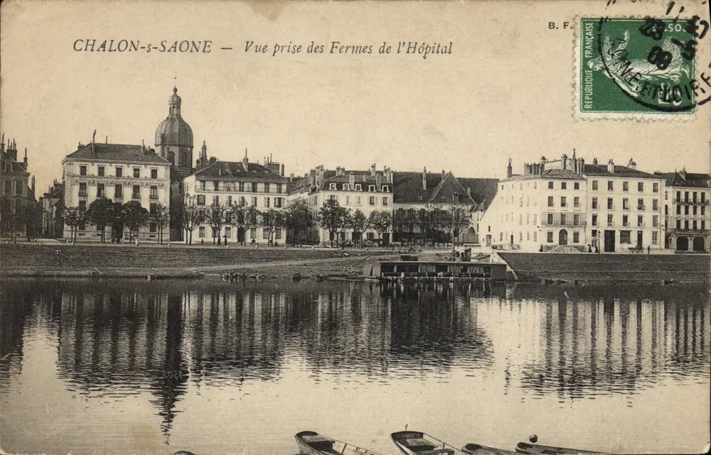 Chalon-sur-Saône — Ansicht von den Krankenhausfarmen — B.F. Französisch Republik - Vorderseite