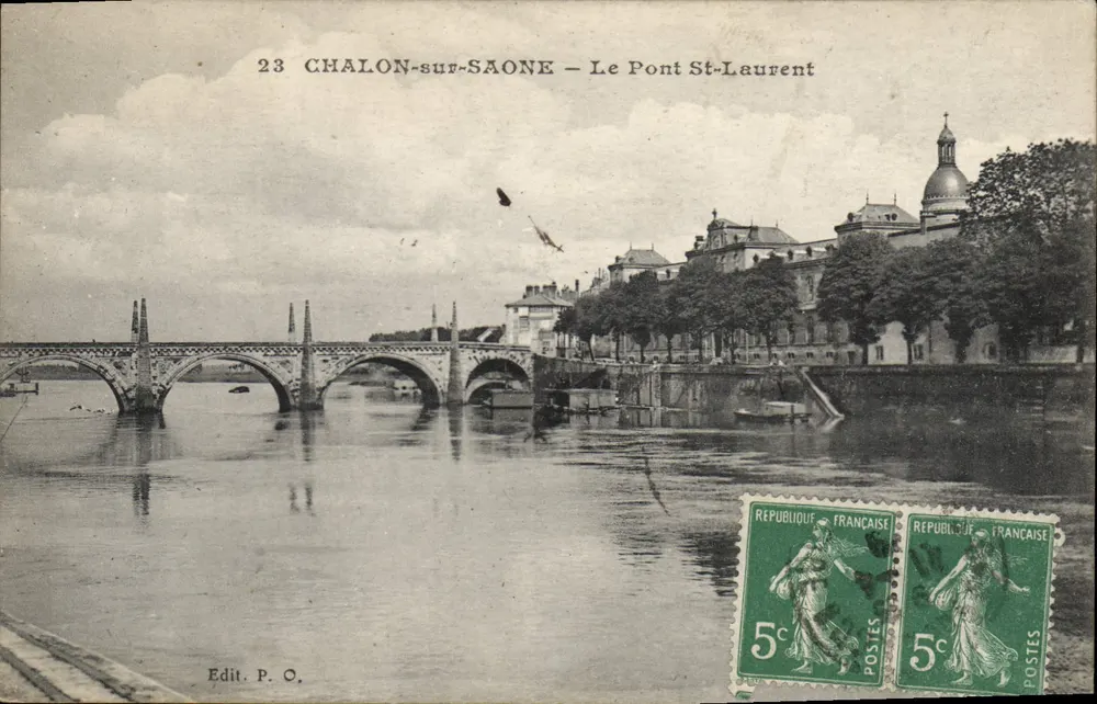 Chalon-sur-Saône — O Ponte Saint-Laurent — Edit. P. O. - Frente