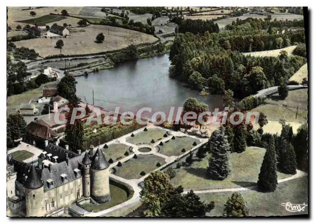Vérosvres (71) — Luftbild des Schlosses und Parks — Combière Imprimeur - Vorderseite
