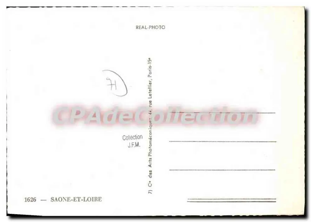 Saône-et-Loire — carta postal panorâmica com mapa geográfico — J.F.M. Paris - Verso