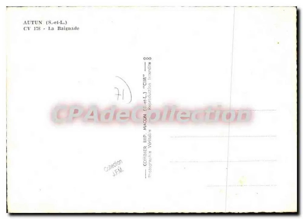 ऑटून (S.-et-L.) — ला बैग्नेड — कॉम्बियर इम्प्रिमे मैकॉन, CV 178 - पीछे