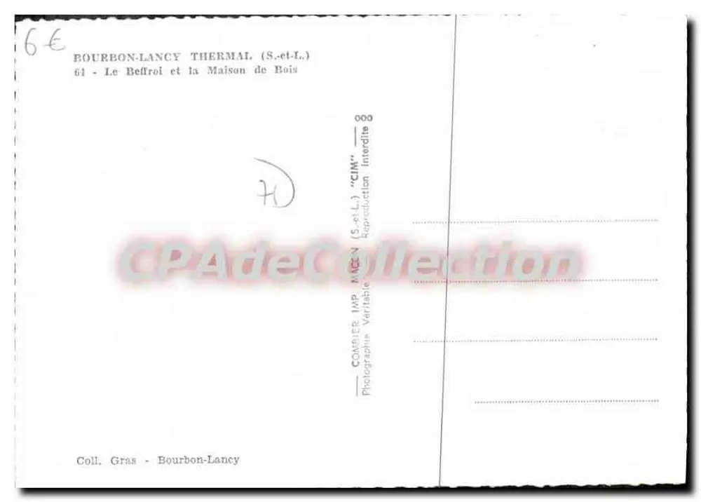 Bourbon-Lancy Thermal — Le Beffroi et la Maison de Bois — CIM - Verso