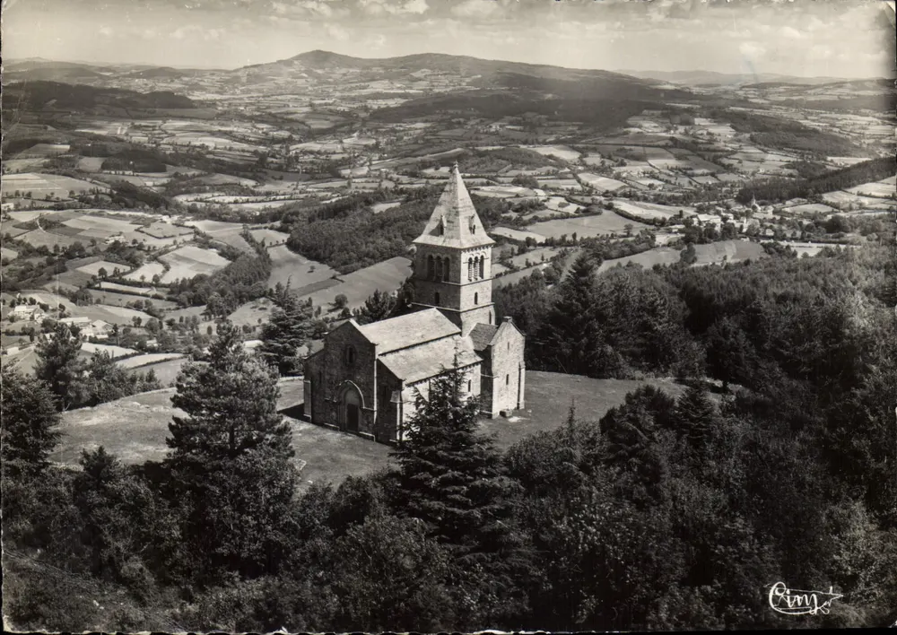 Berg von DUN (S.-et-L.) — Luftbild und Kapelle — Cliché J. COMBIEF - Vorderseite