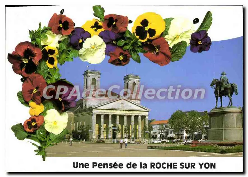 La Roche-sur-Yon — Church and Equestrian Statue — ARATAUD Frères - Front