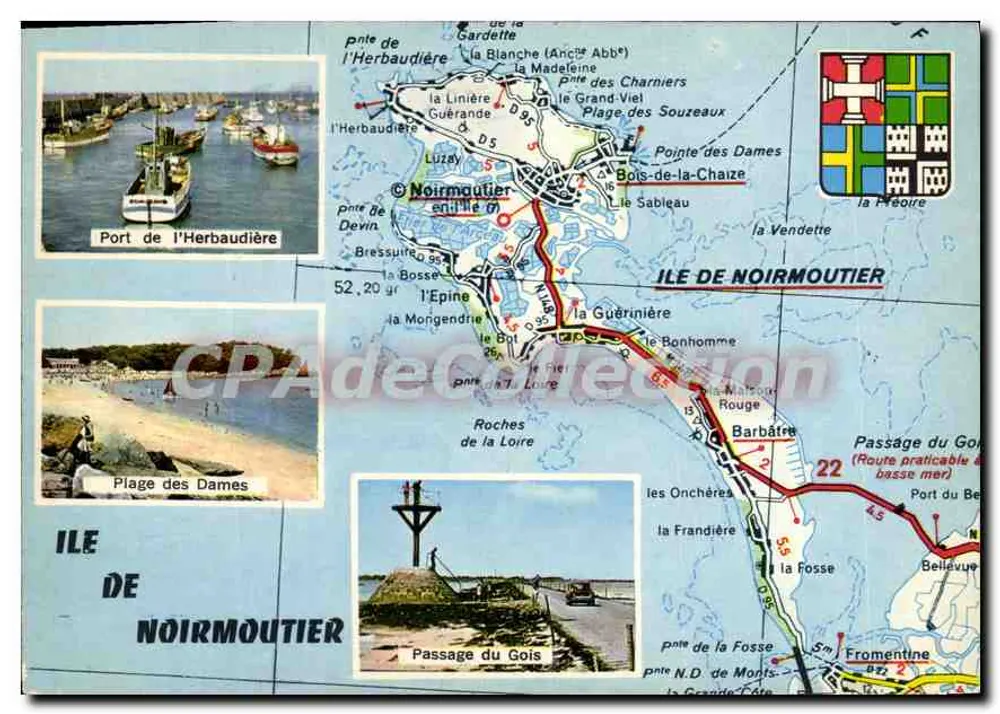 Insel Noirmoutier — Touristische Postkarte — Verlage ARTAUL, Frères, Carquefou - Vorderseite