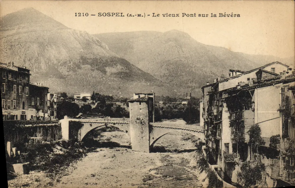 Sospel (a.-m.) — Le vieux Pont sur la Bévéra — éditeur Sospel, n° 1210 - Recto