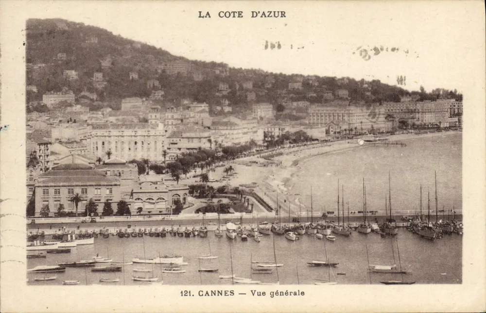 Cannes — Vista geral — A Costa Azul, editor Munier, n° 121 - Frente