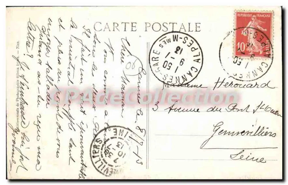 CANNES - Castelo de la Napoule — Edições Gilette, n° 480 - Verso