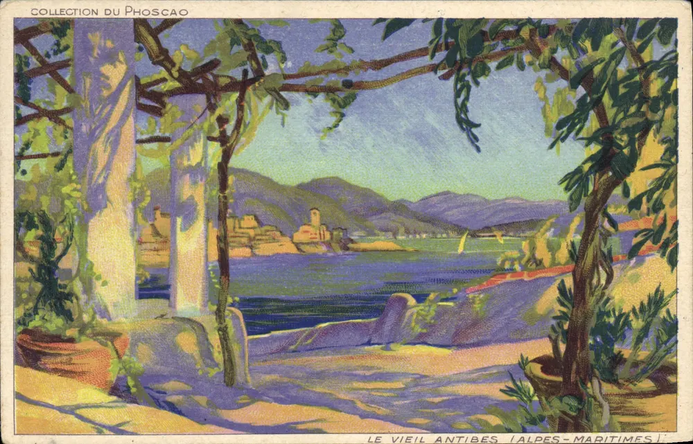 The Old Antibes (Alpes-Maritimes) — view of the port and village — Collection du Phoscao - Front